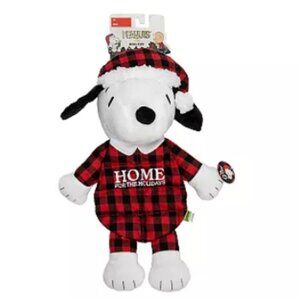 NWT ~ Peanuts Snoopy Plaid Multi-Squeaker Plush Dog Toy